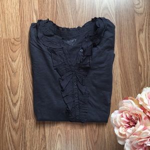 Loft || long sleeve ruffle shirt